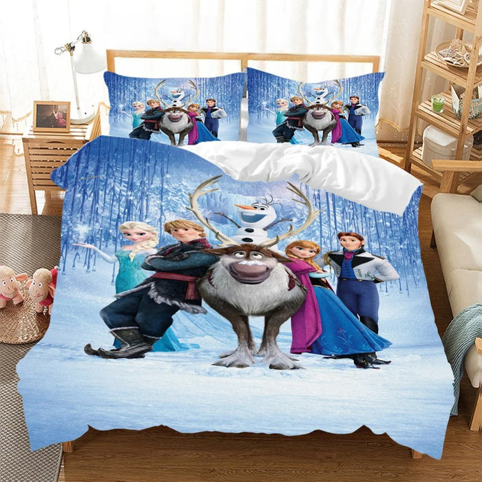 Cartoon Elsa Anna Bedding Set