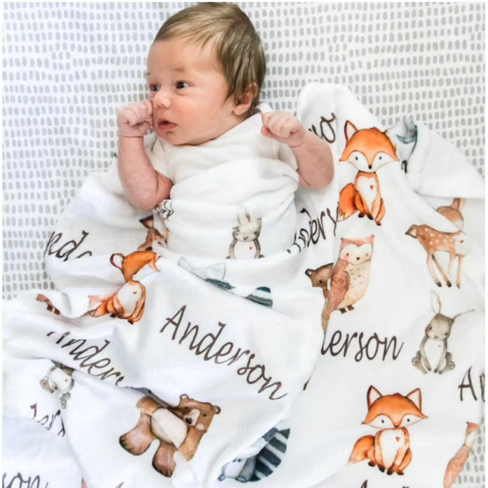 Custom Woodland Animals Blanket