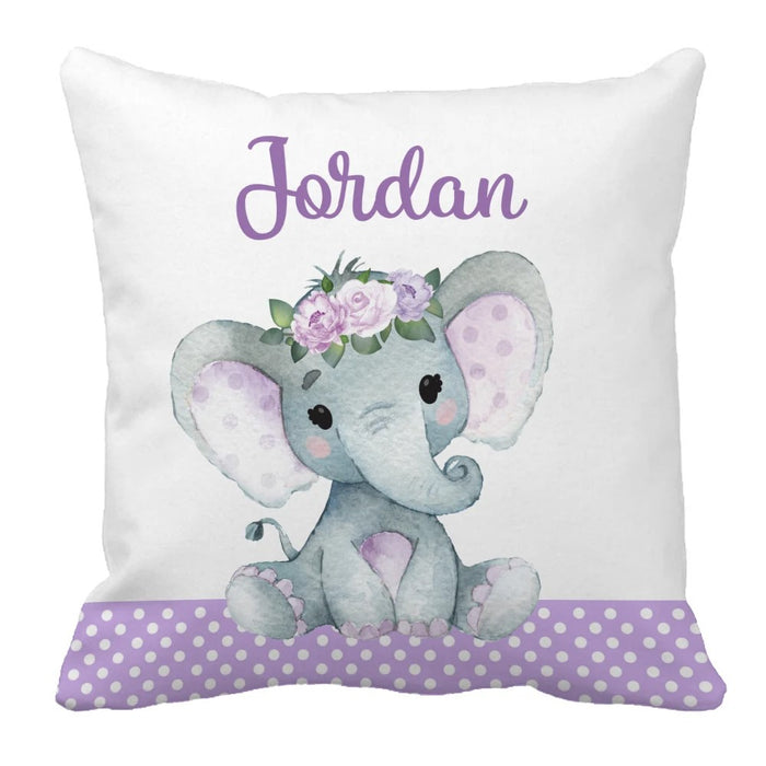 3 Piece Flower Elephant Custom Name Bedding Set