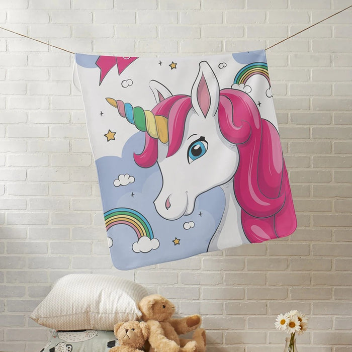 Drawn Unicorn Custom Name Blanket