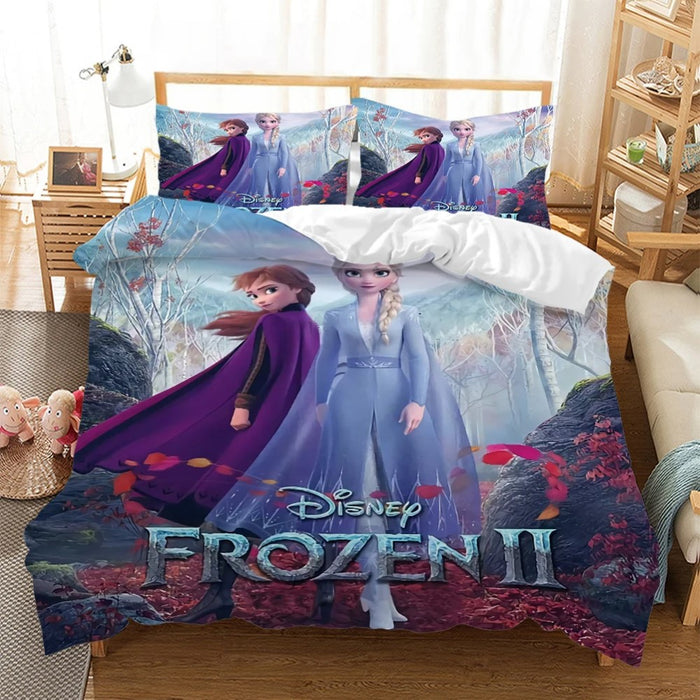 Cartoon Elsa Anna Bedding Set