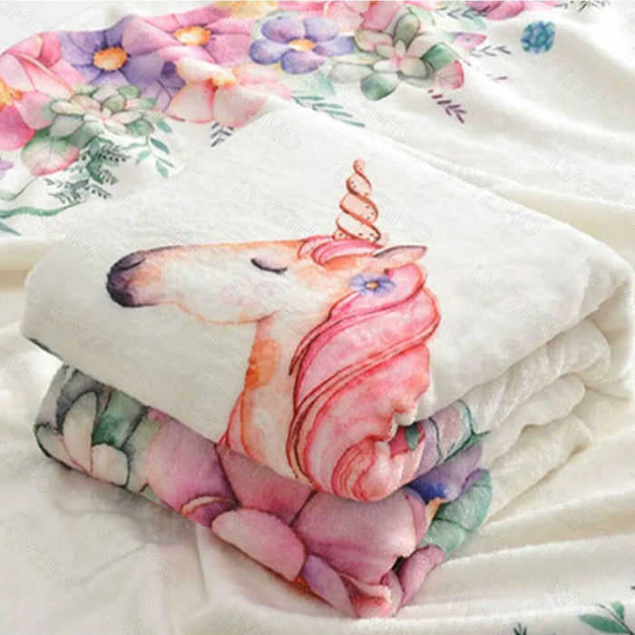 Unicorn Rainbow Custom Name Blanket