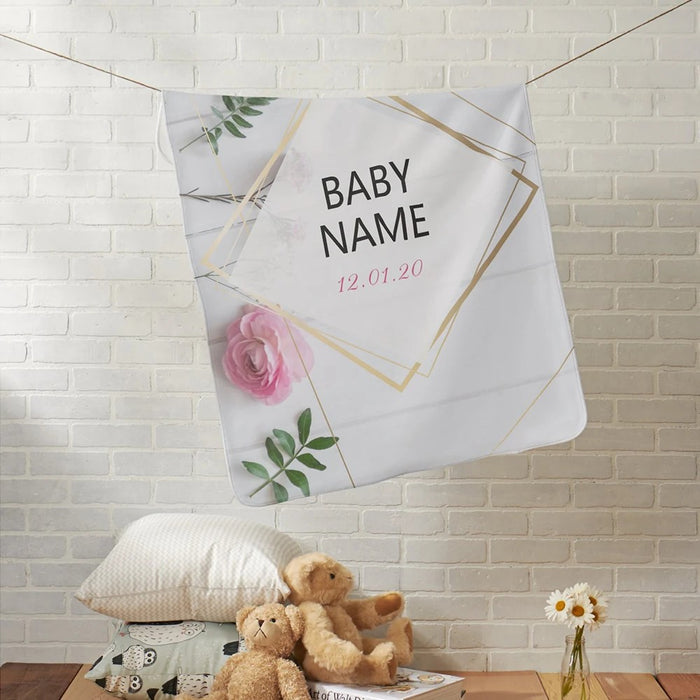 Flower Custom Name Blanket