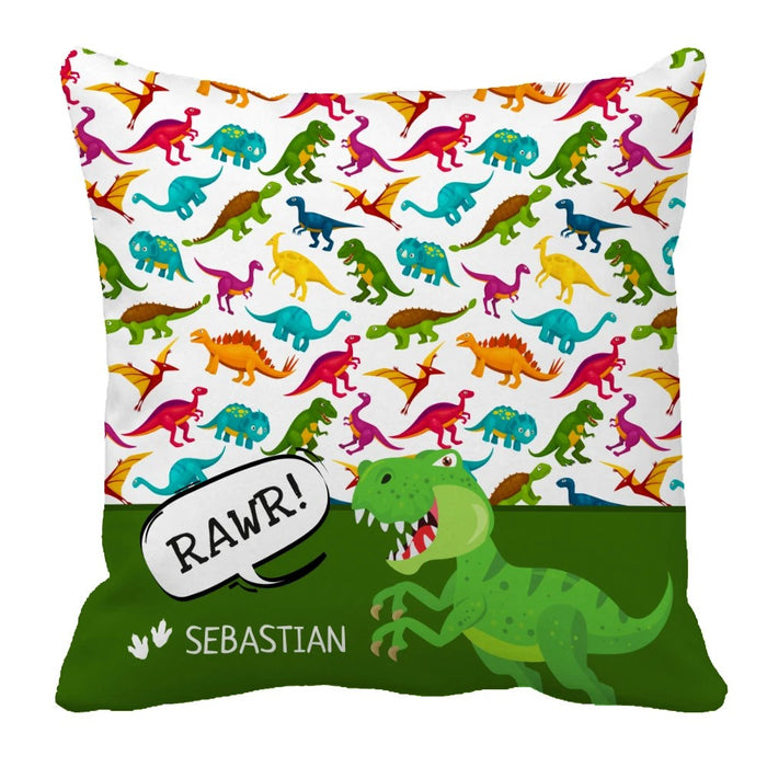 3 Piece Dinosaur Pattern With Name Bedding Set