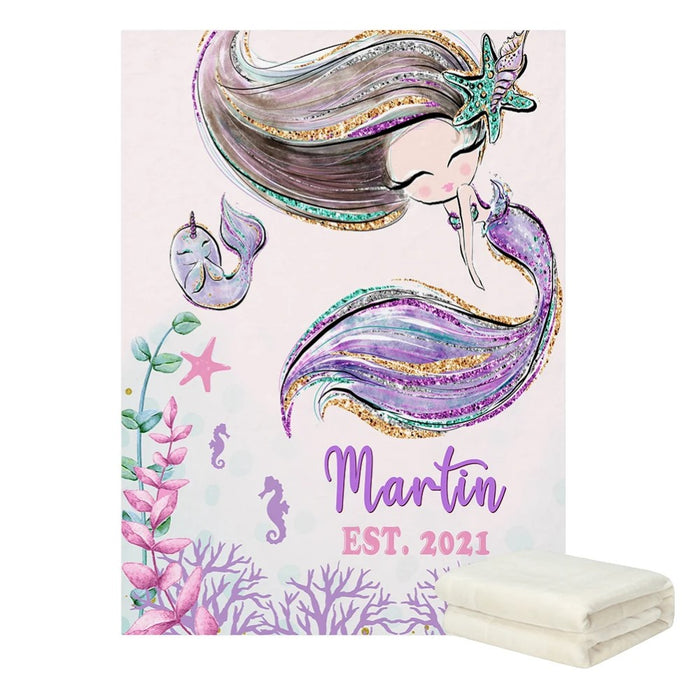 3 Pieces Mermaid Personalized Bedding Set