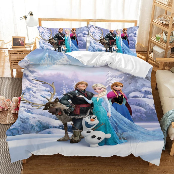 Cartoon Elsa Anna Bedding Set