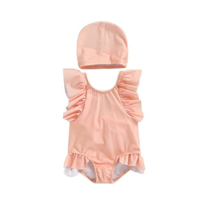 Baby Girls One Pieces Big Bow Ruffle Summer Swimsuit