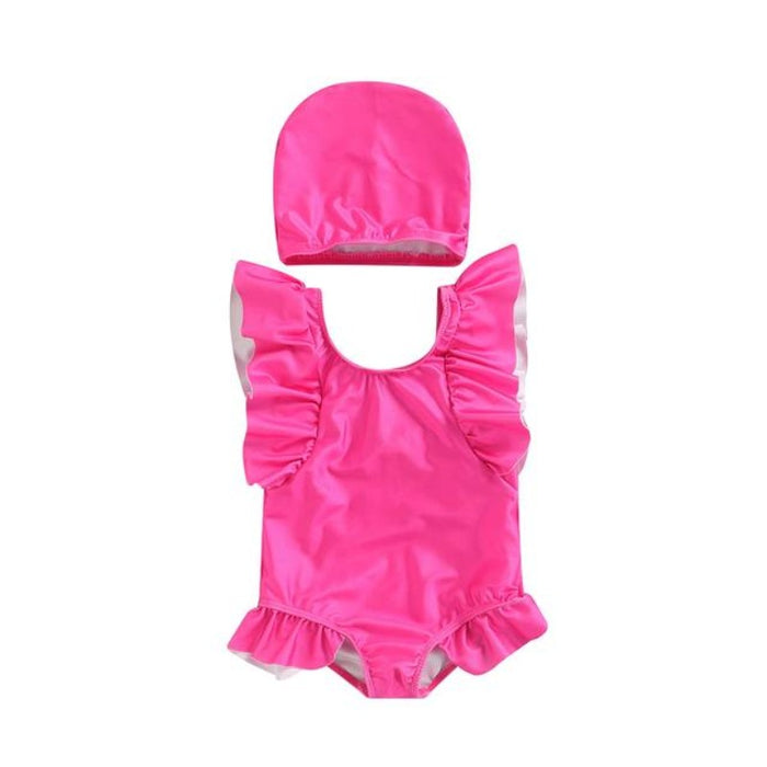 Baby Girls One Pieces Big Bow Ruffle Summer Swimsuit