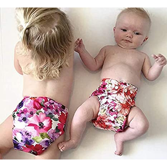 Baby Cloth Diapers One Size Adjustable Washable Reusable Diapers 6 Pack With 12 Inserts