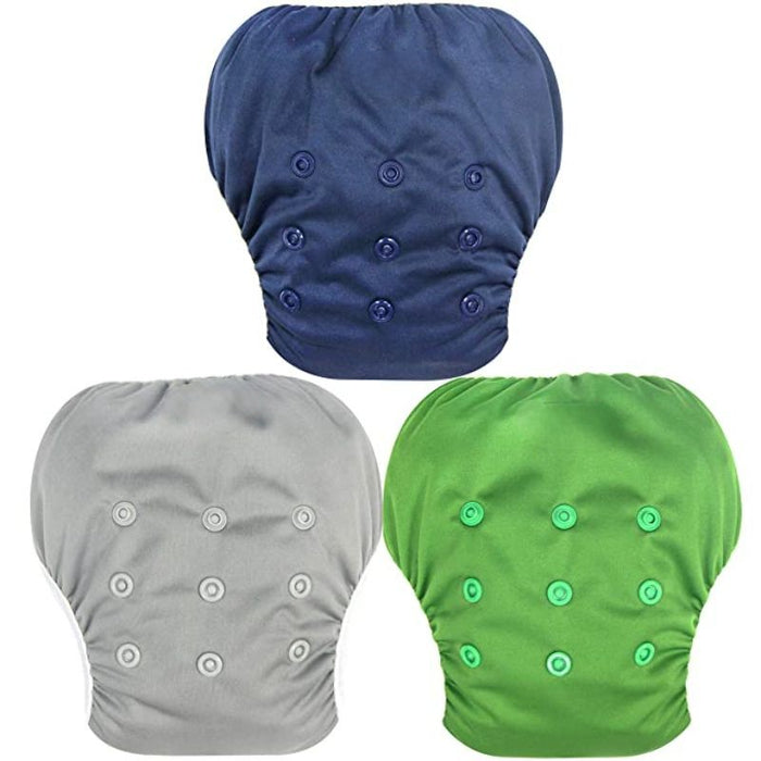 3 Pack Adjustable Reusable One Size Baby Swim Diapers