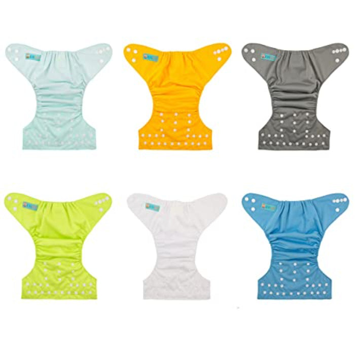 Baby Cloth Diapers One Size Adjustable Washable Reusable For Baby Girls And Boys 6 Pack With 12 Inserts