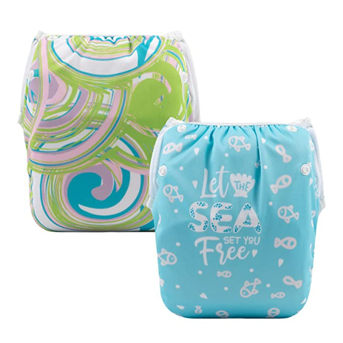 Swim Diapers 2Pcs Baby & Toddler Snap One Size Reusable Adjustable Baby Shower Gifts Baby Boy