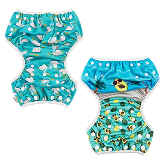 Swim Diapers 2Pcs Baby & Toddler Snap One Size Reusable Adjustable Baby Shower Gifts Baby Boy