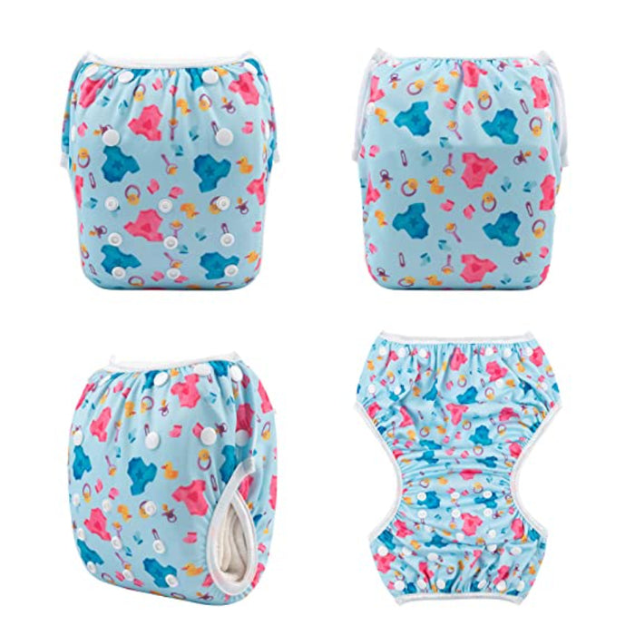 Swim Diapers 2Pcs Baby & Toddler Snap One Size Reusable Adjustable Baby Shower Gifts Baby Boy