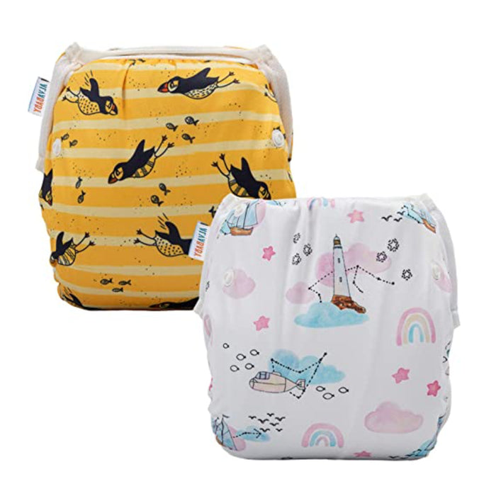 Swim Diapers 2Pcs Baby & Toddler Snap One Size Reusable Adjustable Baby Shower Gifts Baby Boy