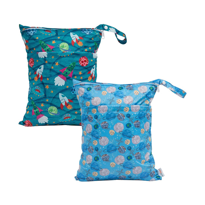 2pcs Reusable Cloth Diaper Wet/Dry Bags