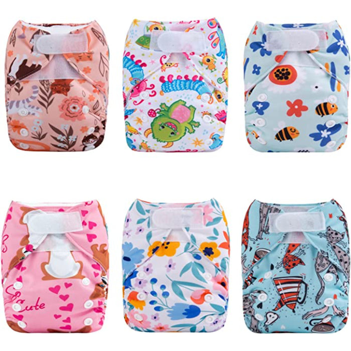 Newborn Cloth Diapers Pocket For Less Than 12pounds Cloth Diaper 6Pcs With 12 Insert