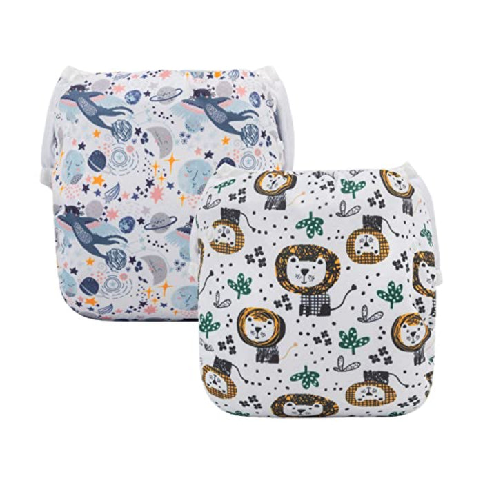 Swim Diapers 2Pcs Baby & Toddler Snap One Size Reusable Adjustable Baby Shower Gifts Baby Boy