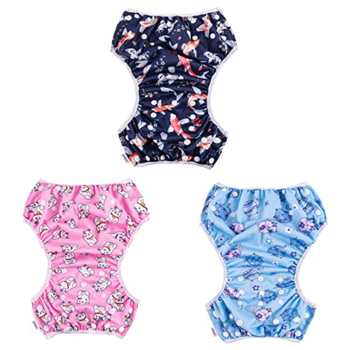 Swim Diapers 3Pcs Baby & Toddler Snap One Size Reusable Adjustable Baby Shower Gifts Baby Boy