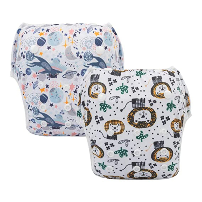 Swim Diapers 2Pcs Baby & Toddler Snap One Size Reusable Adjustable Baby Shower Gifts Baby Boy