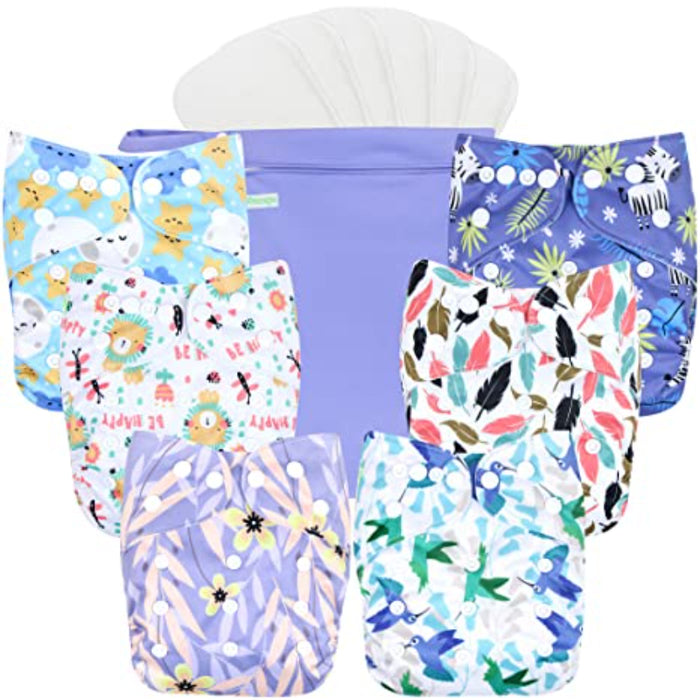 Washable Reusable Baby Cloth Pocket Printed Diapers