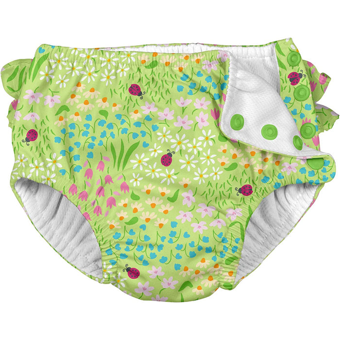 Baby-Girls Ruffle Snap Reusable Absorbent Swimsuit Diaper