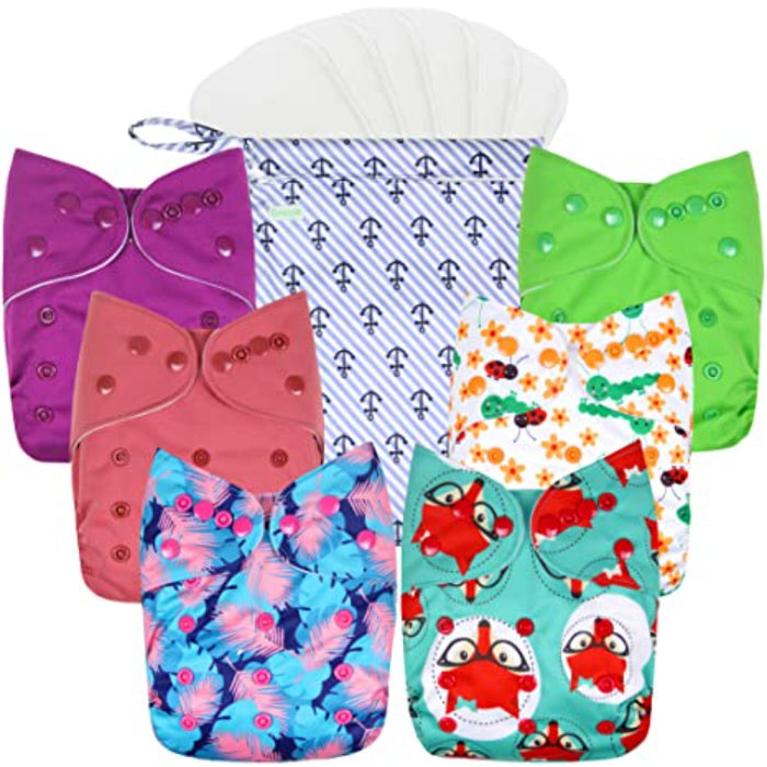 Washable Reusable Baby Cloth Pocket Printed Diapers