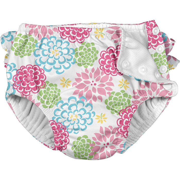 Baby-Girls Ruffle Snap Reusable Absorbent Swimsuit Diaper