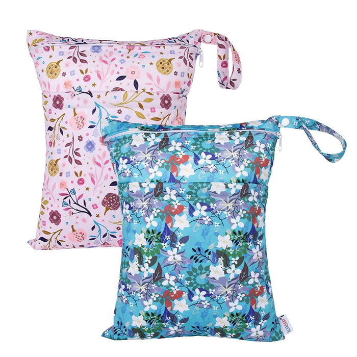 2 Pack Of Cloth Diaper Wet And Dry Bags