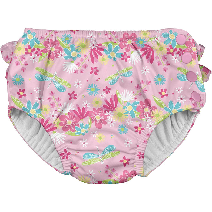 Baby-Girls Ruffle Snap Reusable Absorbent Swimsuit Diaper