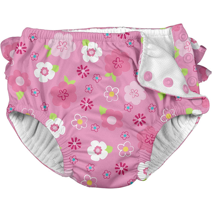 Baby-Girls Ruffle Snap Reusable Absorbent Swimsuit Diaper