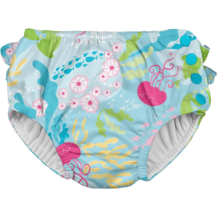 Baby-Girls Ruffle Snap Reusable Absorbent Swimsuit Diaper