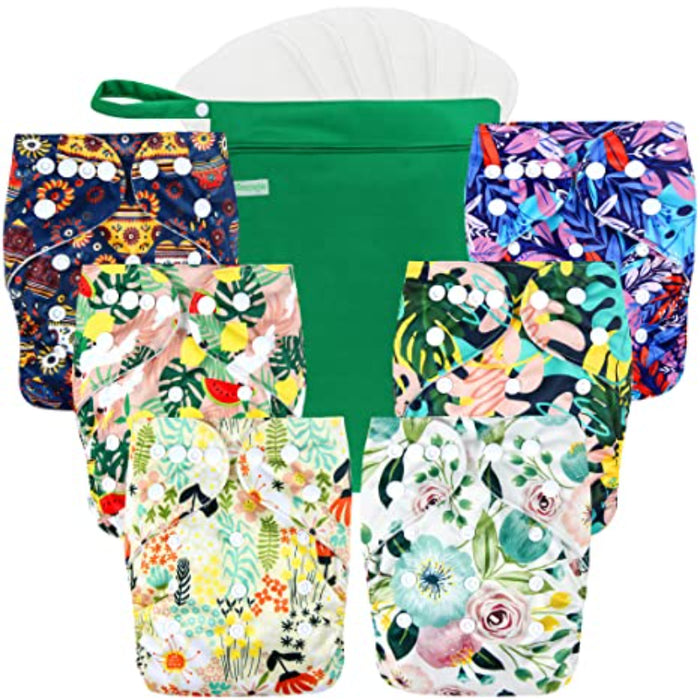 Washable Reusable Baby Cloth Pocket Printed Diapers