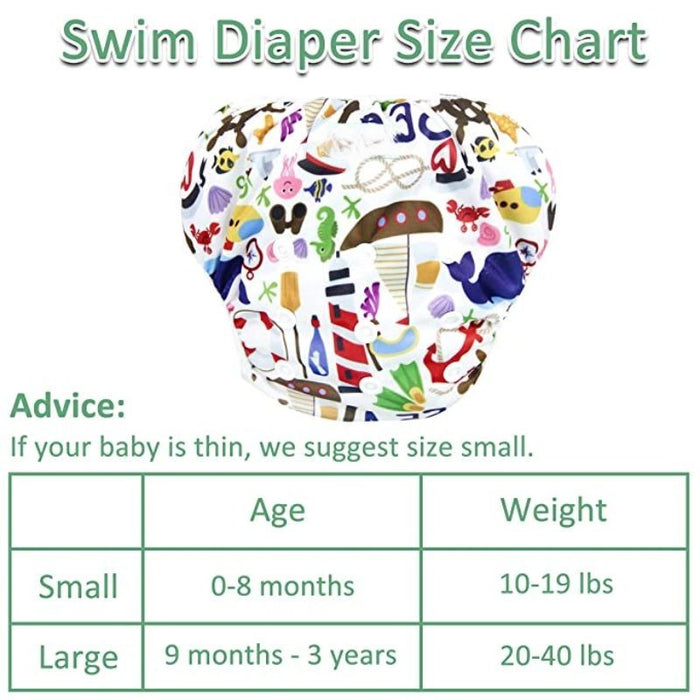 3 Pack Adjustable Reusable Swim Diaper For Babies