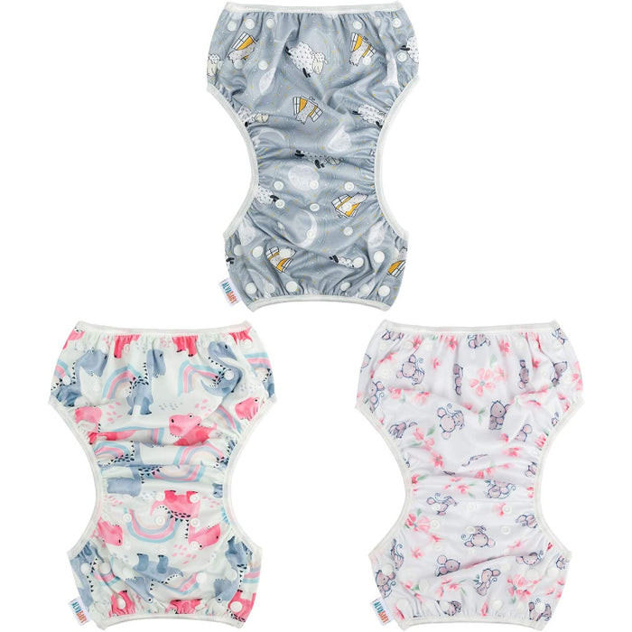 3Pcs Baby Swim Diapers Reusable Washable & Adjustable For Swimming Lesson & Baby Shower Gifts Baby Boy And Girl