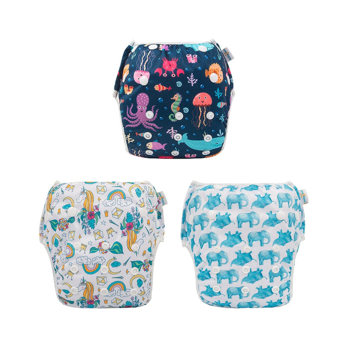 3 Pack Of Baby Boy Swim Diapers, Reusable Adjustable Washable 0-8M Baby Gifts And Swimming Lessons