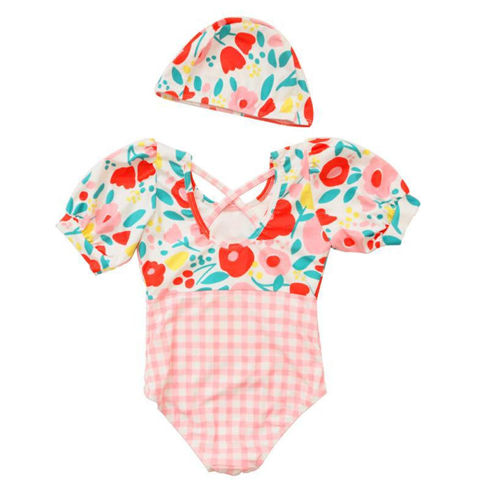 Pink Baby Infant One-piece Swim Wear For Girls