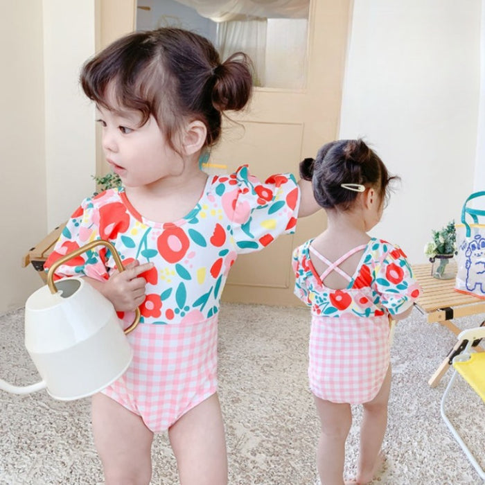 Pink Baby Infant One-piece Swim Wear For Girls