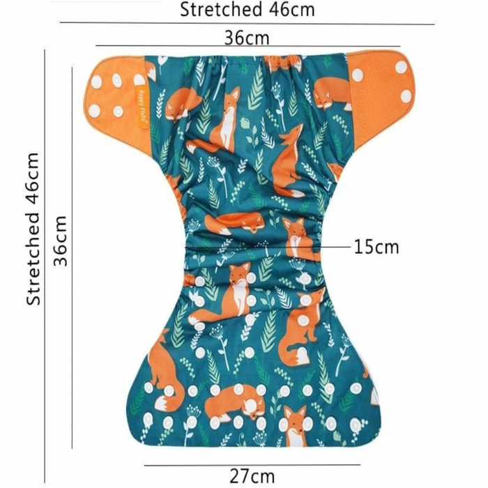 Length of washable reusable diapers.