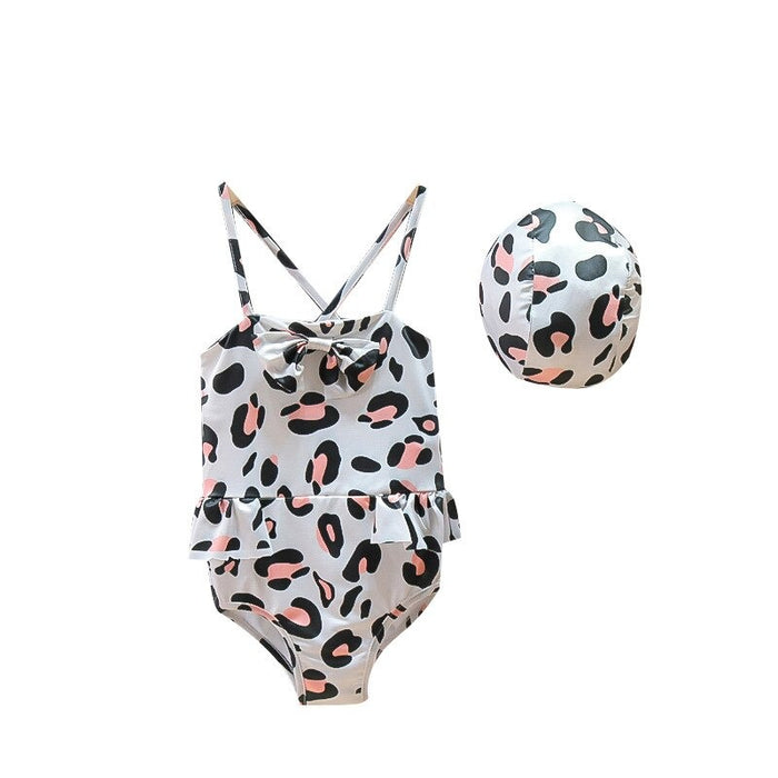 Baby Girls One Piece Leopard Print Summer Swimsuit