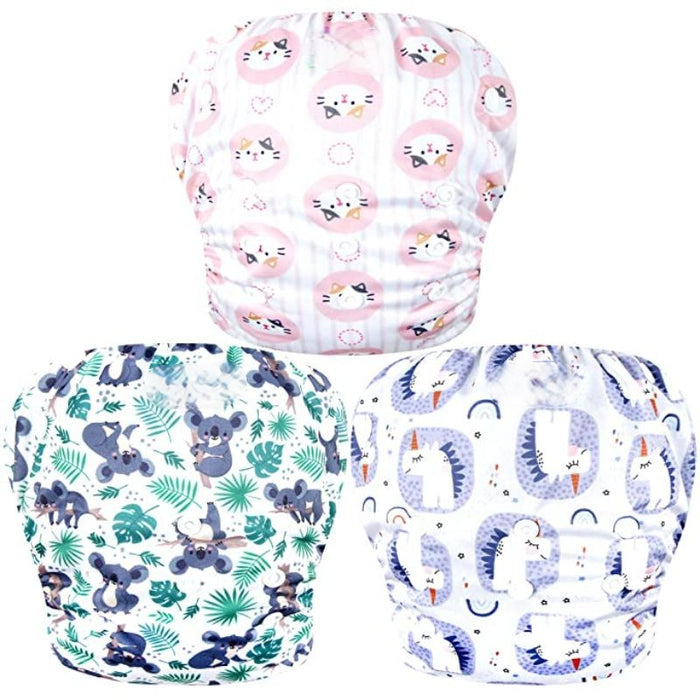 3 Pack Adjustable Reusable One Size Baby Swim Diapers