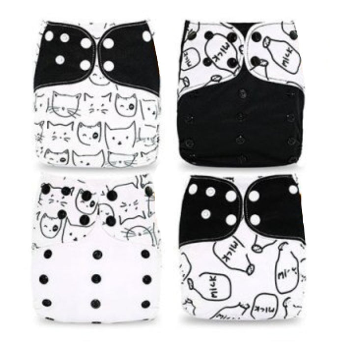 4Pcs Diapers, 4Pcs Inserts and 1Pcs Disposable Liner For 12 to 24 Month Old Babies and Toddlers