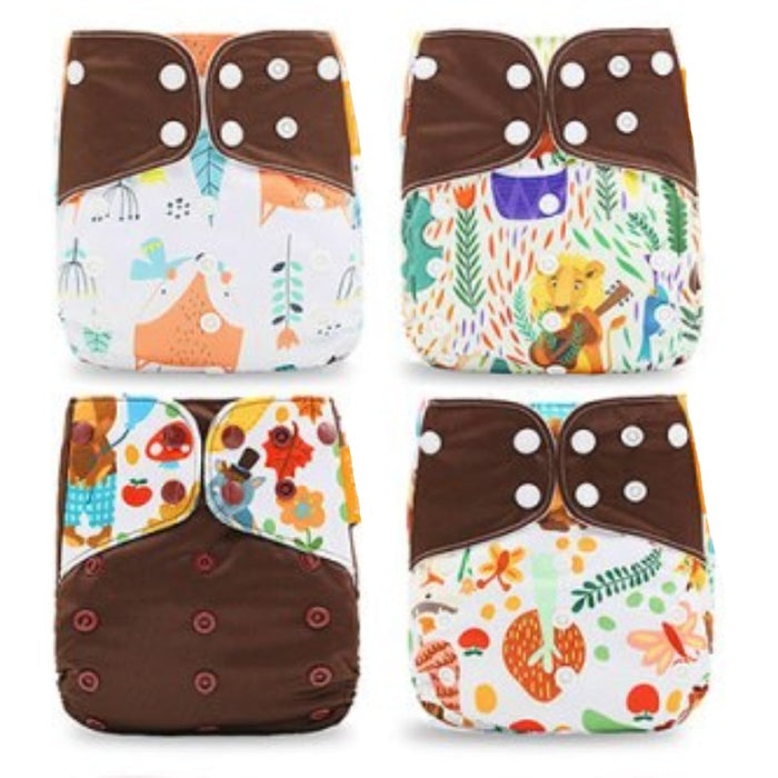 4Pcs Diapers, 4Pcs Inserts and 1Pcs Disposable Liner For 12 to 24 Month Old Babies and Toddlers