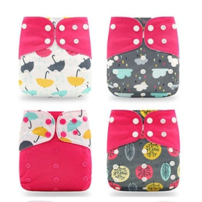 4Pcs Diapers, 4Pcs Inserts and 1Pcs Disposable Liner For 12 to 24 Month Old Babies and Toddlers