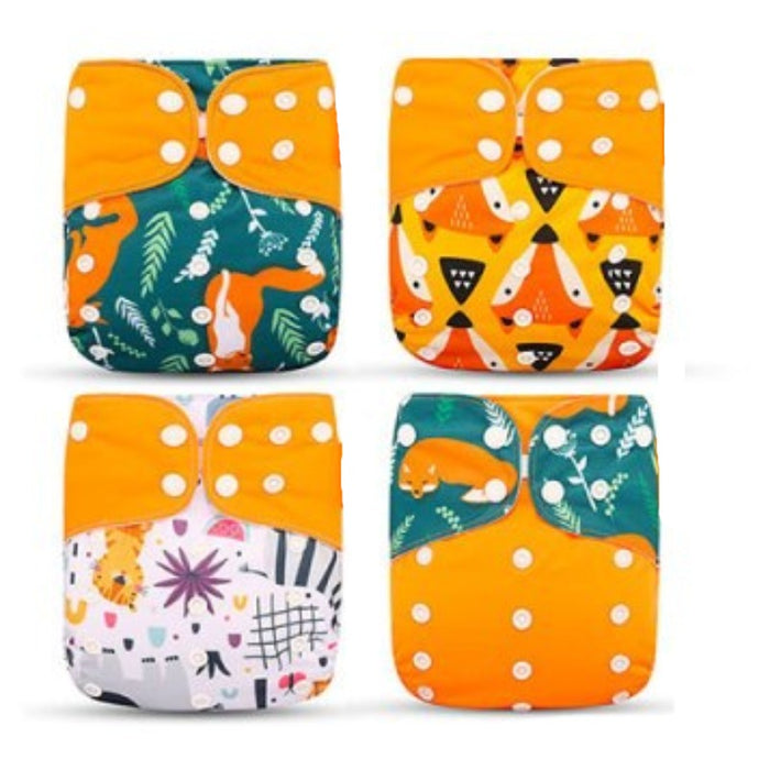 4Pcs Diapers, 4Pcs Inserts and 1Pcs Disposable Liner For 12 to 24 Month Old Babies and Toddlers