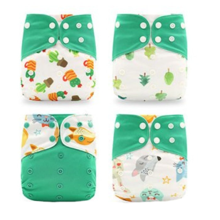 4Pcs Diapers, 4Pcs Inserts and 1Pcs Disposable Liner For 12 to 24 Month Old Babies and Toddlers