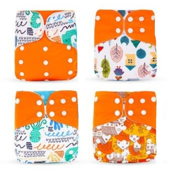 4Pcs Diapers, 4Pcs Inserts and 1Pcs Disposable Liner For 12 to 24 Month Old Babies and Toddlers