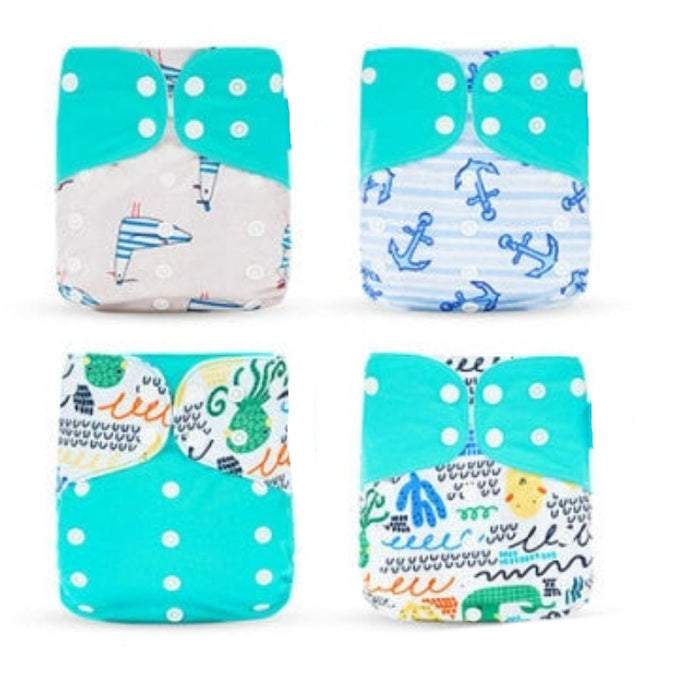 4Pcs Diapers, 4Pcs Inserts and 1Pcs Disposable Liner For 12 to 24 Month Old Babies and Toddlers