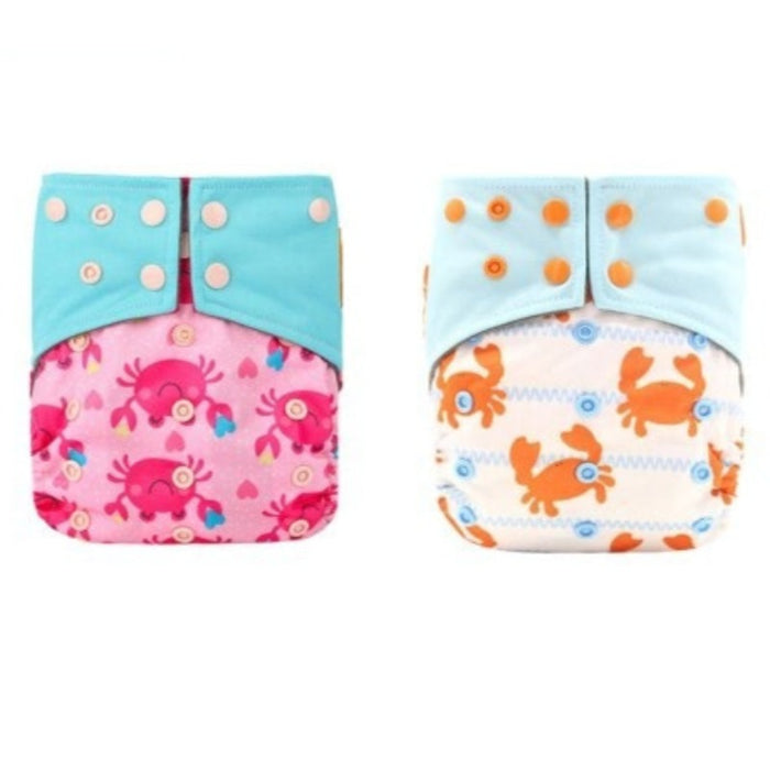 2Pcs Cloth Diaper With 4 Inserts For 12 to 24 Month Old Babies and Toddlers