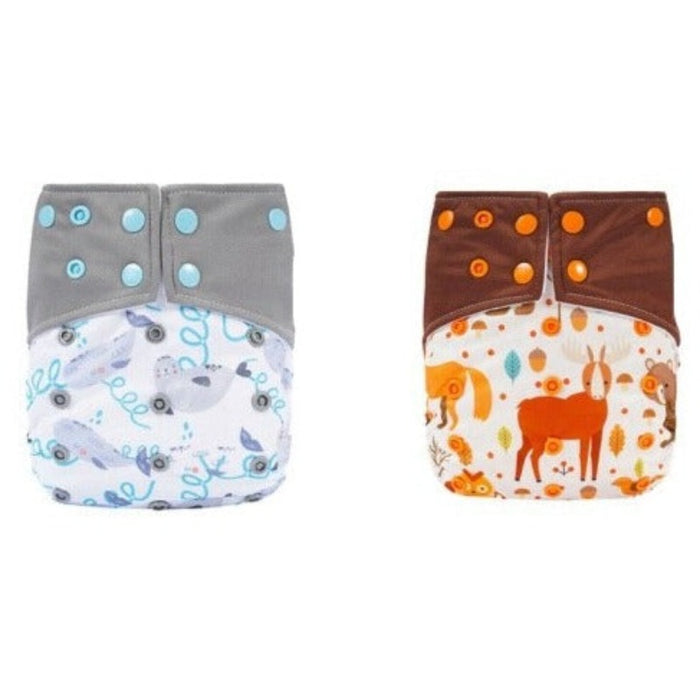 Reusable Suede Cloth Diaper With 2 Packets & 2 Inserts For 0 to 6 Month Old Babies